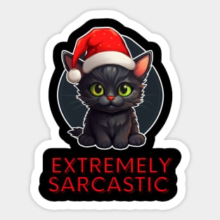 Extremely Sarcastic Christmas Cat Sticker